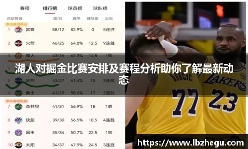 湖人对掘金比赛安排及赛程分析助你了解最新动态